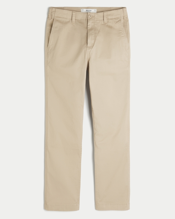 Slim Straight Chino Pants, Light Khaki view 1