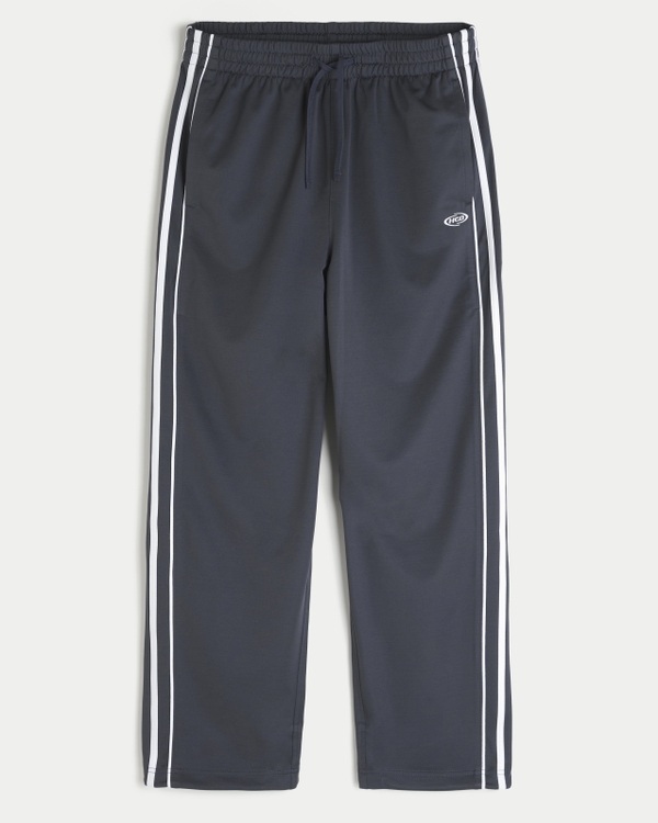Knit Baggy Track Pants, Navy Gray view 1