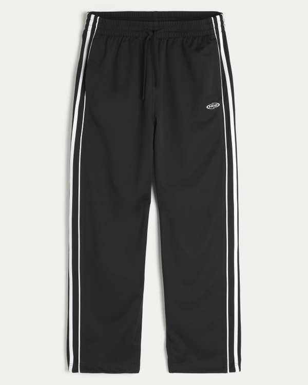 Knit Baggy Track Pants, Black view 1