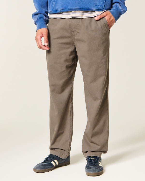 Loose Pull-On Pants, Brown view 2