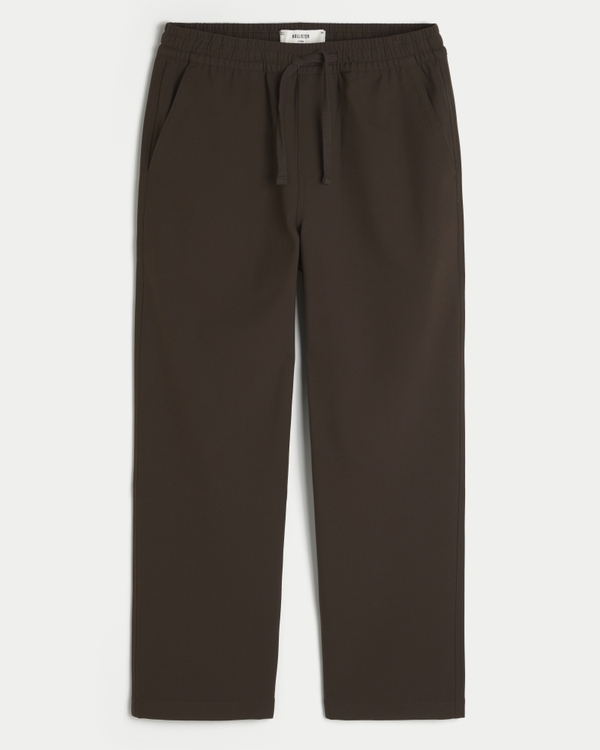 Loose Menswear Pull-On Pants, Dark Brown view 1