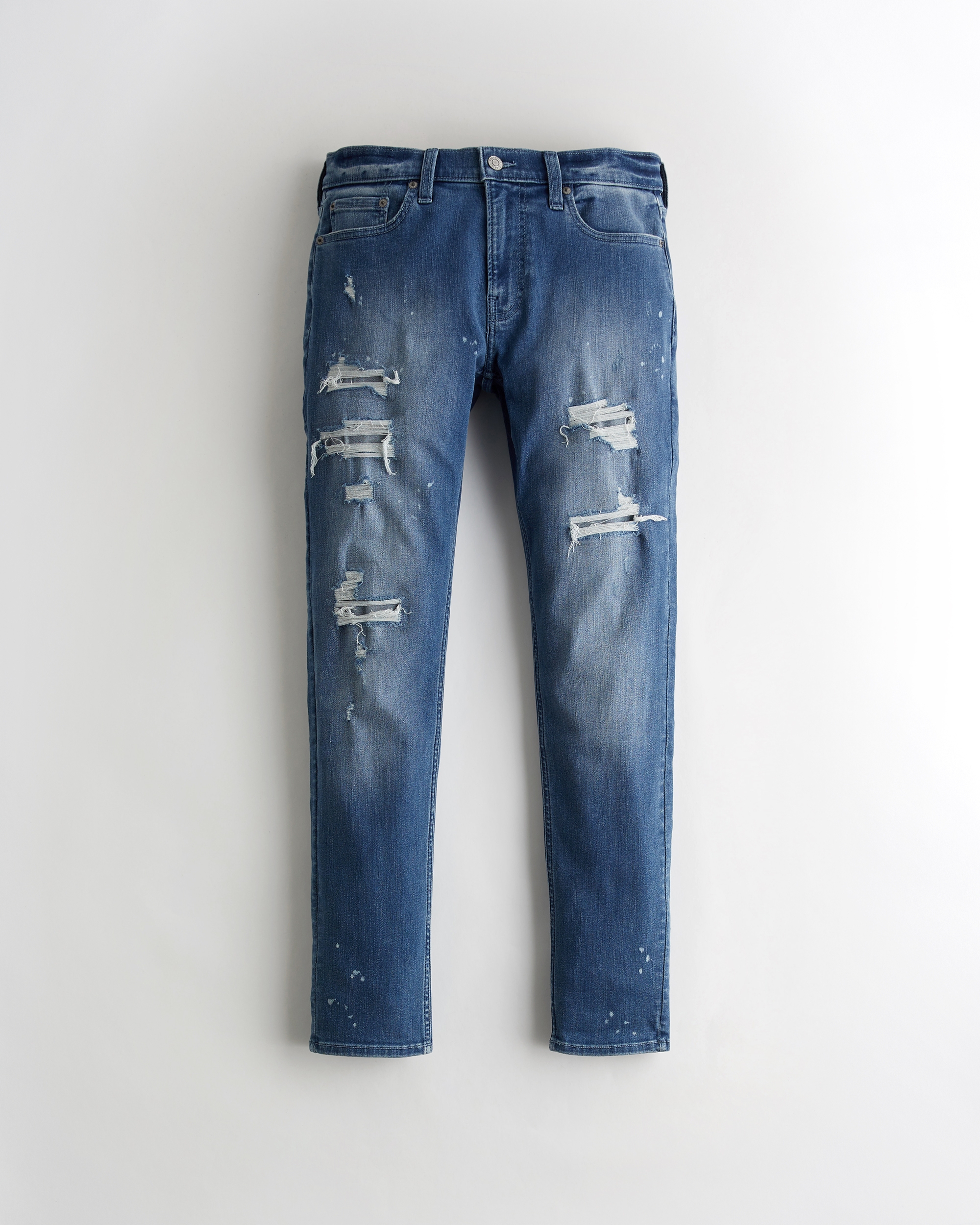 hollister ripped skinny jeans mens