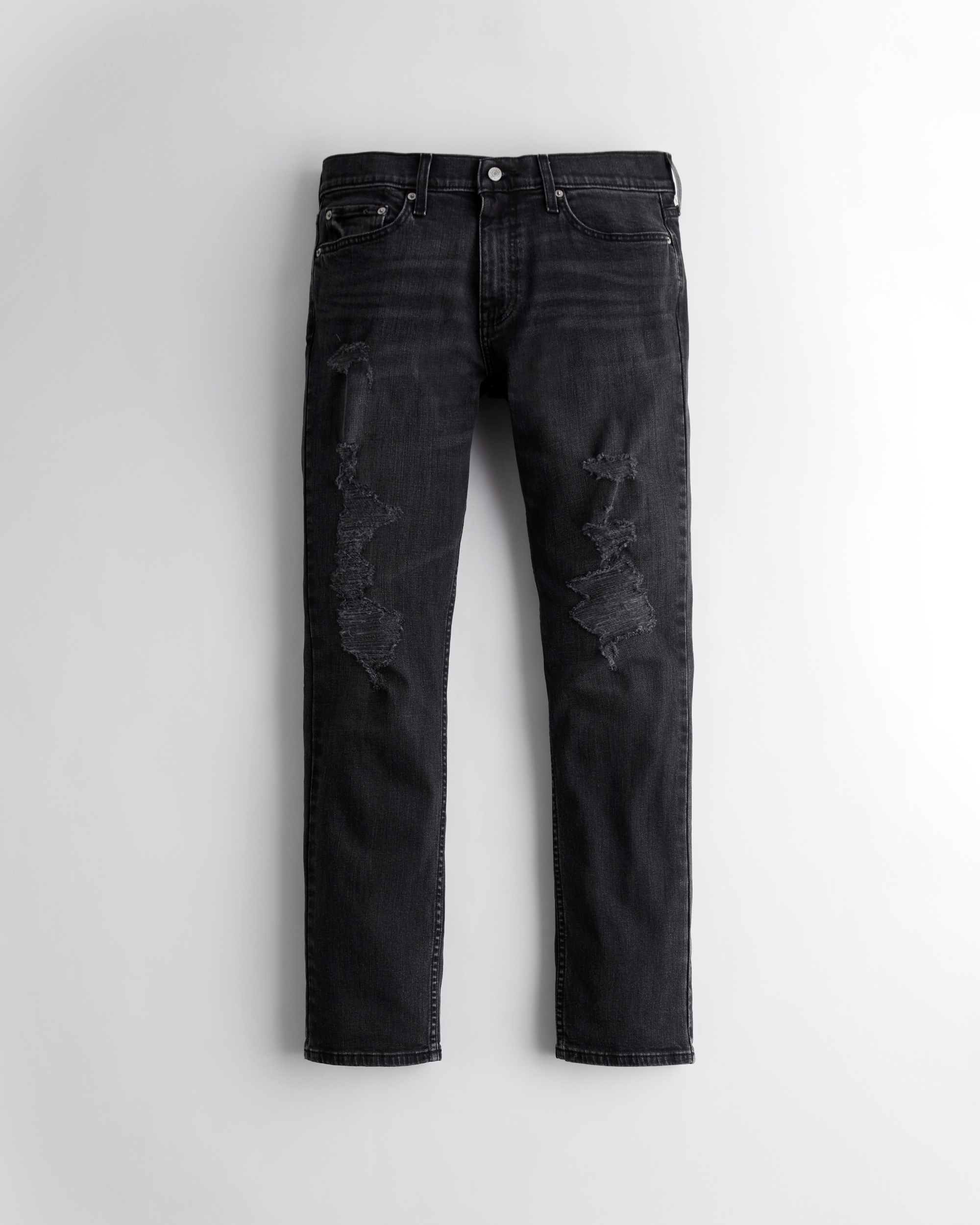 mens black trashed jeans