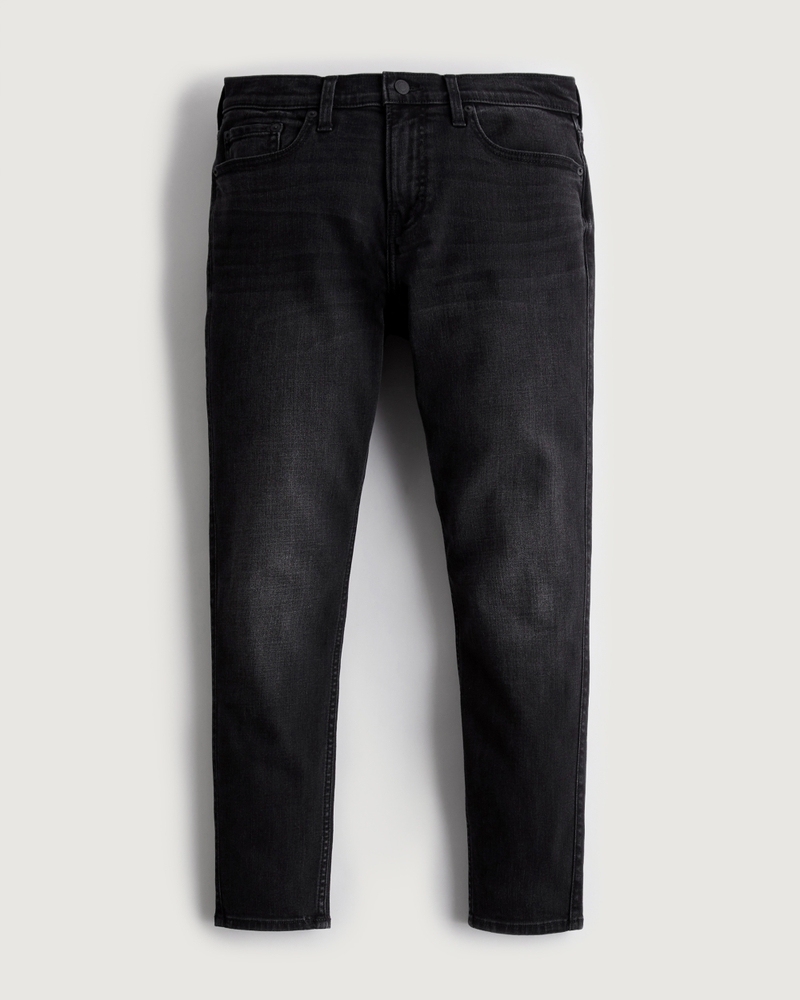 Men's Black Crop Taper Jeans | Men's Bottoms | HollisterCo.com