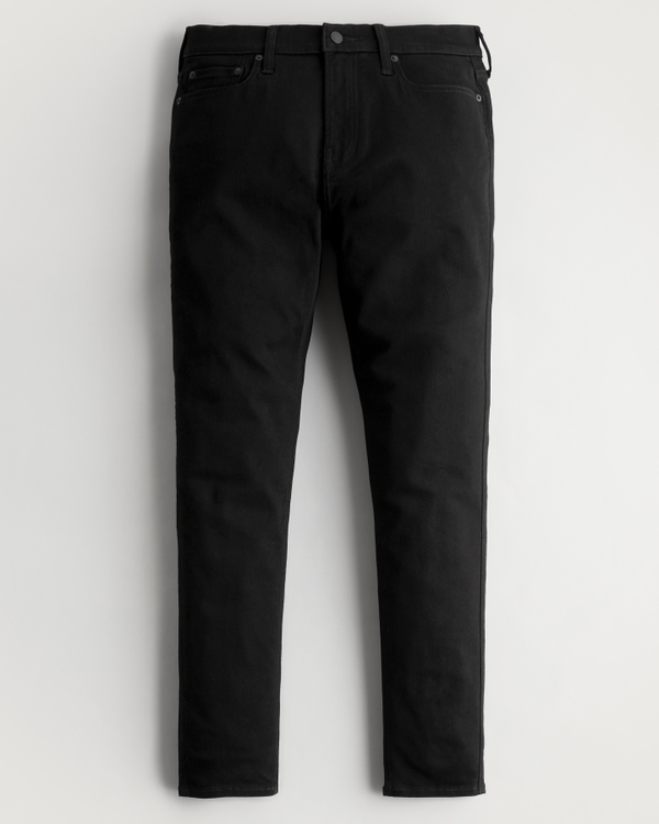 Men's Black No Fade Athletic Skinny Jeans Bottoms | HollisterCo.com