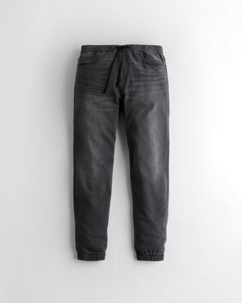 Hollister logo side tape track pants in black