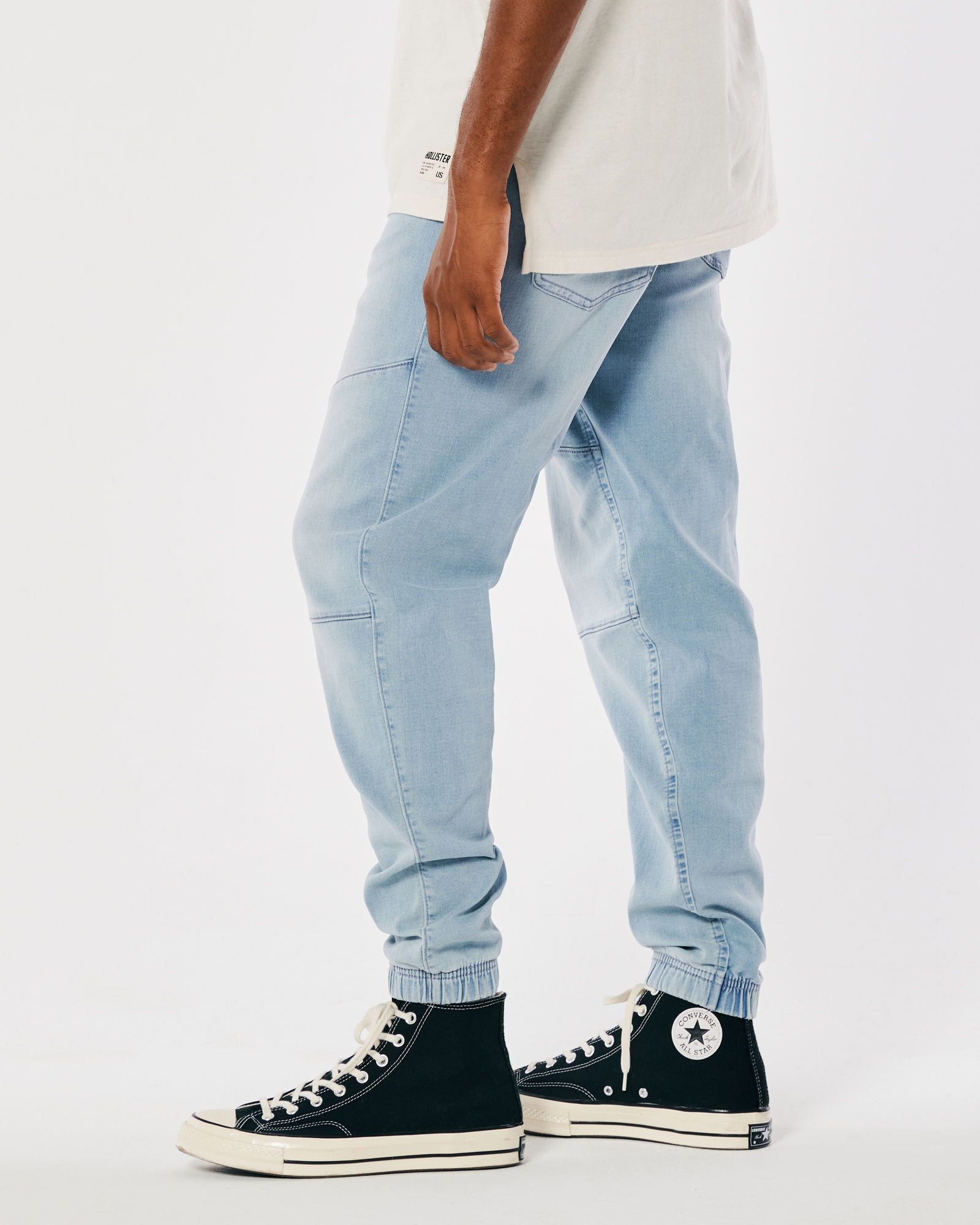Men's Dark Wash Just Like Knit Relaxed Denim Joggers