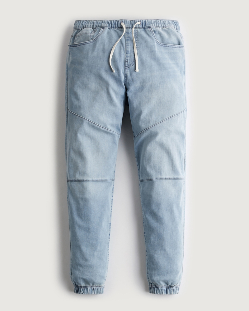 Men's Dark Wash Just Like Knit Relaxed Denim Joggers