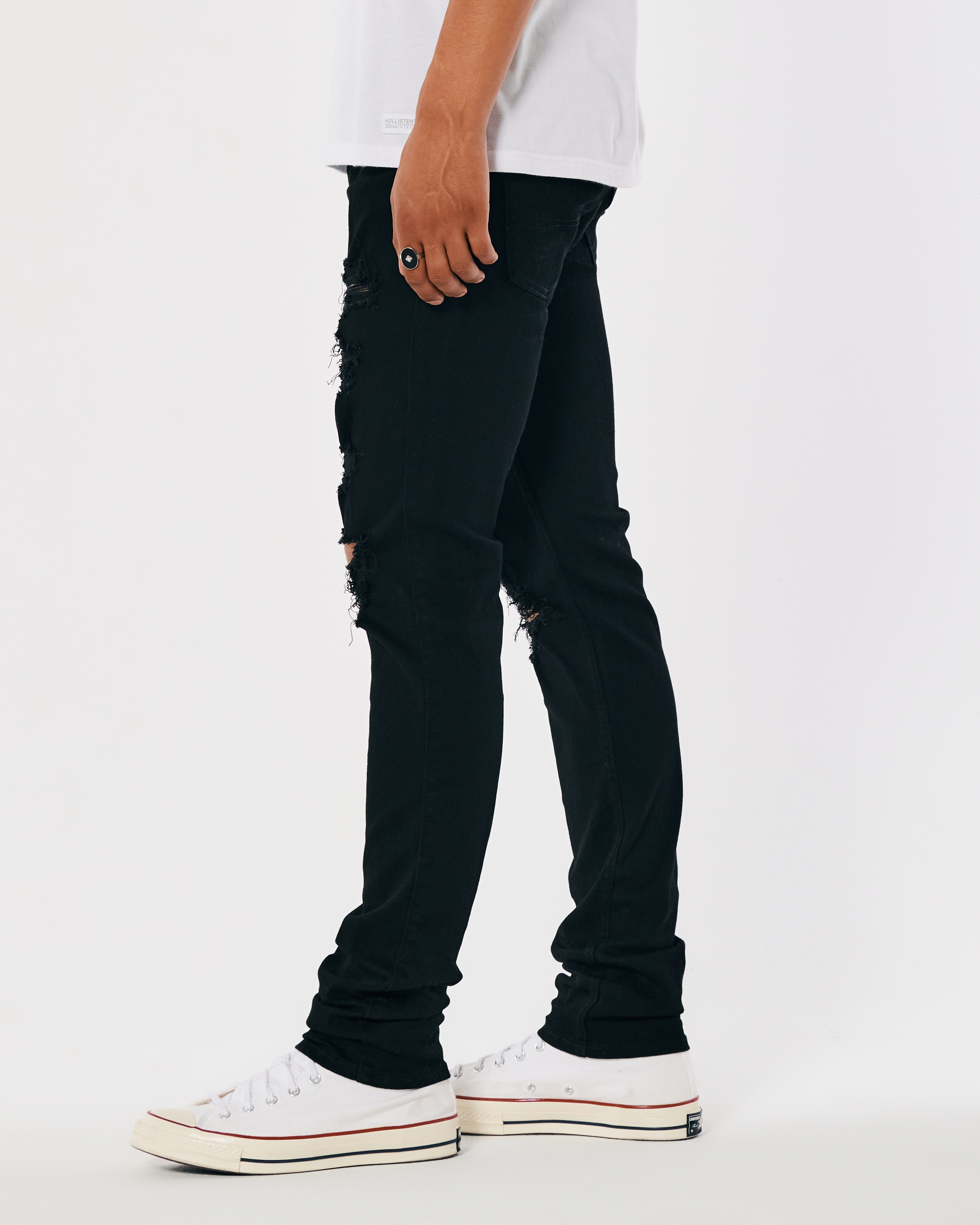 Hollister Black No Fade Stacked Skinny Jeans