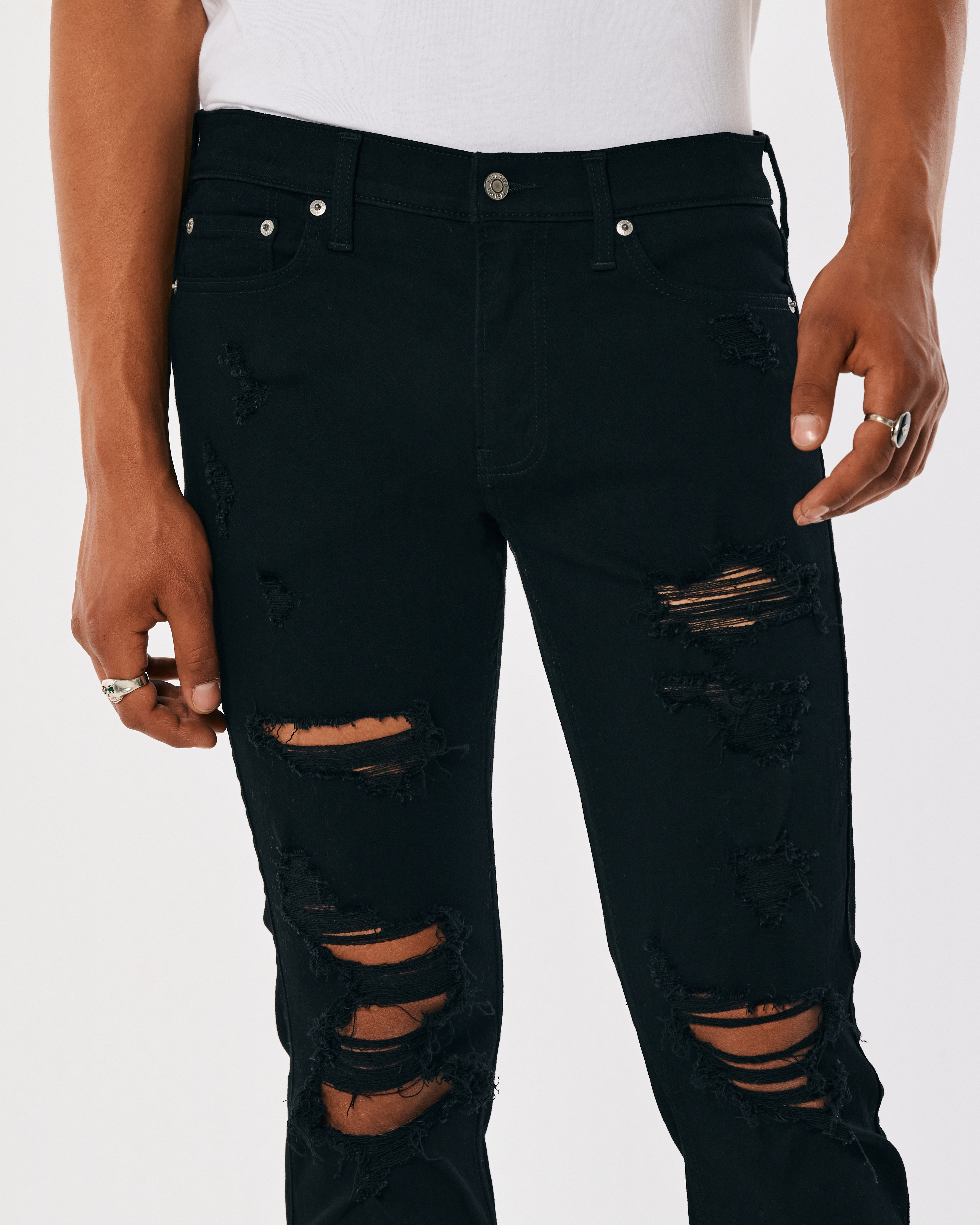 Black No Fade Stacked Skinny Jeans