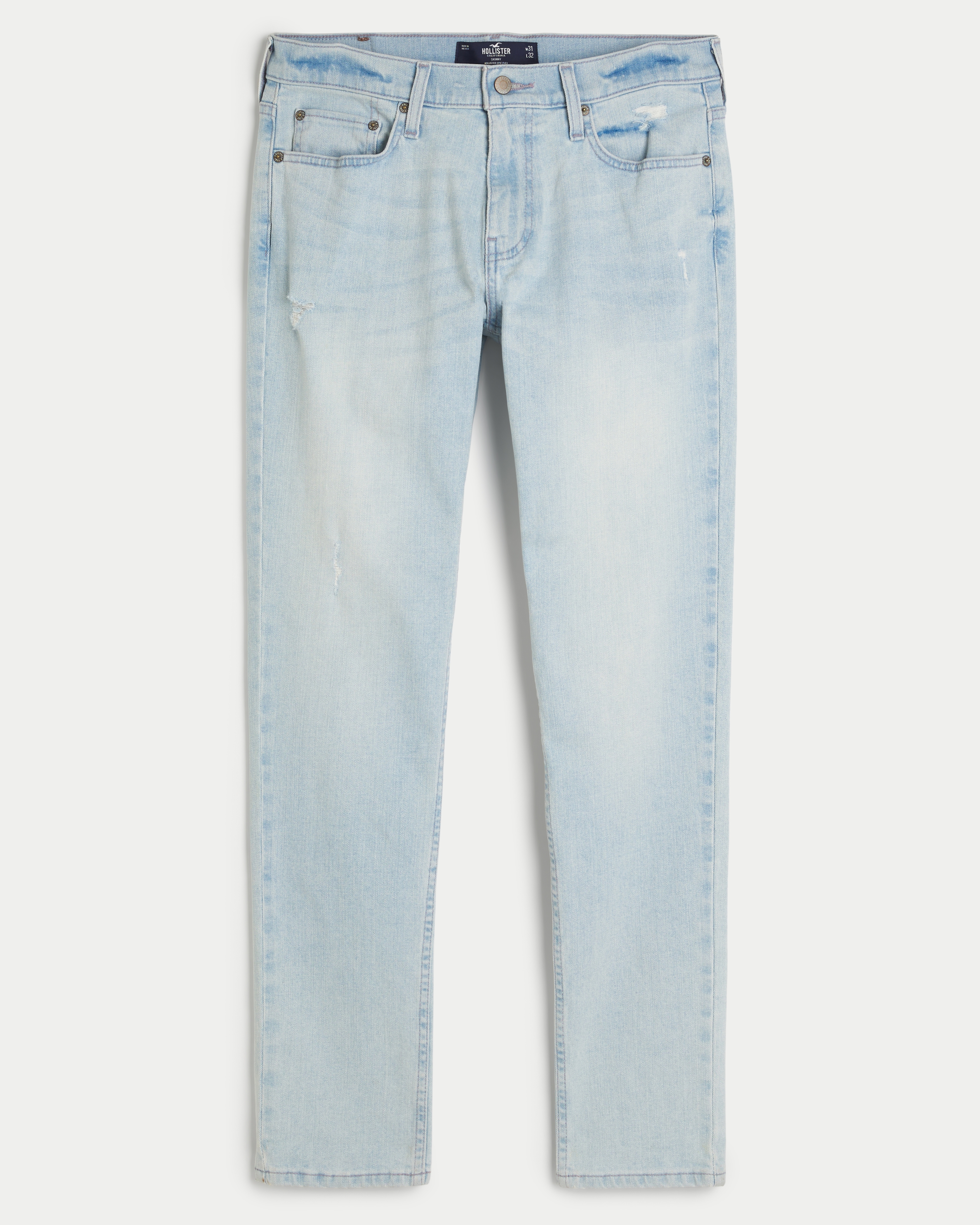 Distressed Light Wash Skinny Jeans