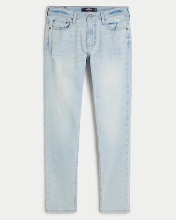 Men's Distressed Light Wash Skinny Jeans | Men's Bottoms | HollisterCo.com