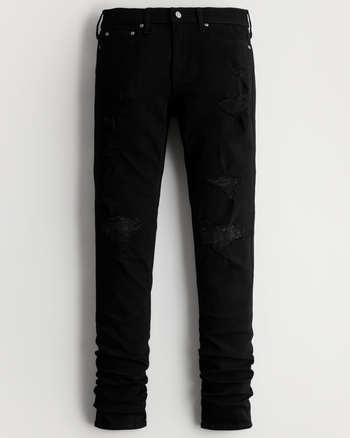Black ripped jeans mens hollister shop