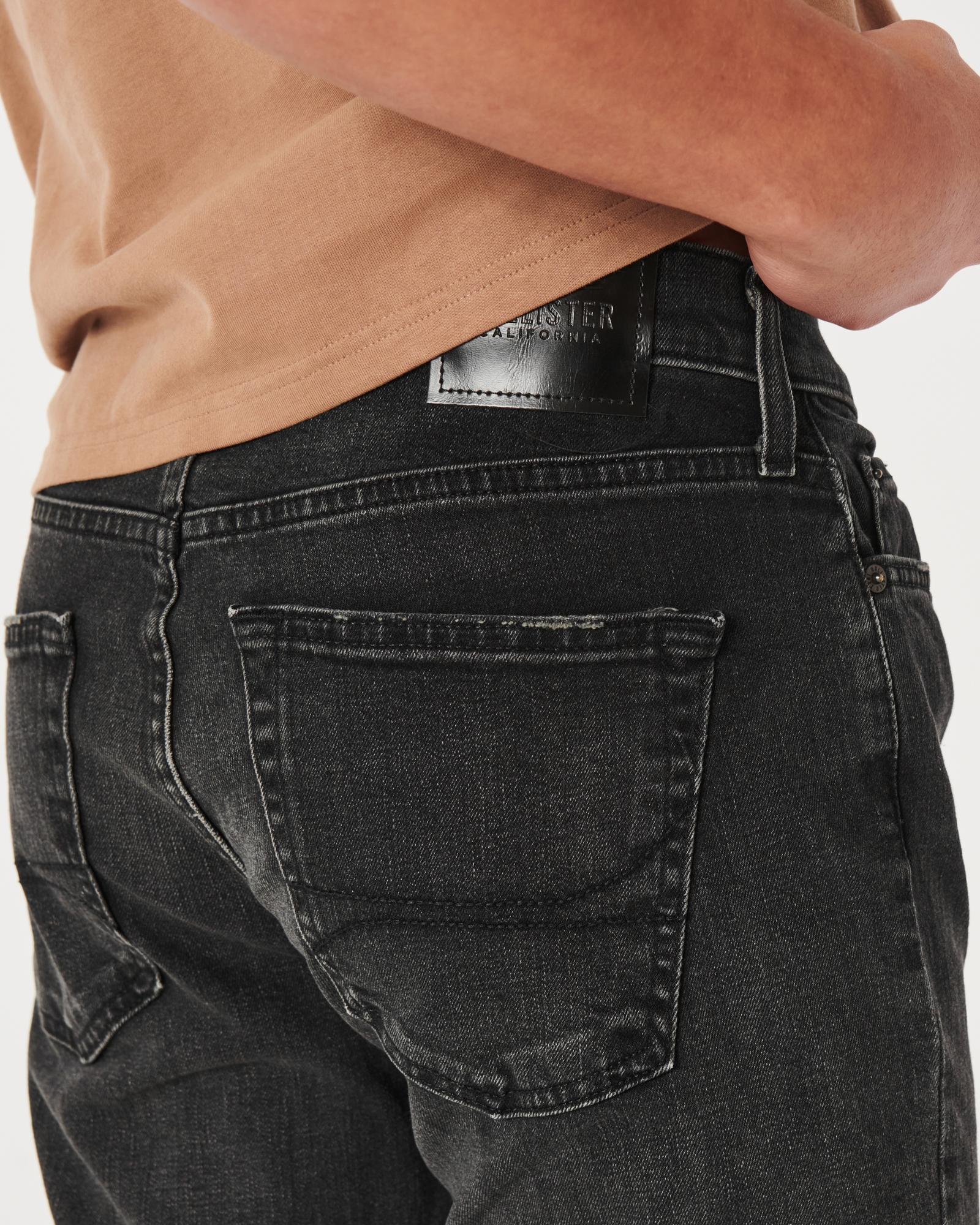 Men's Black Slim Straight Jeans, Men's Bottoms