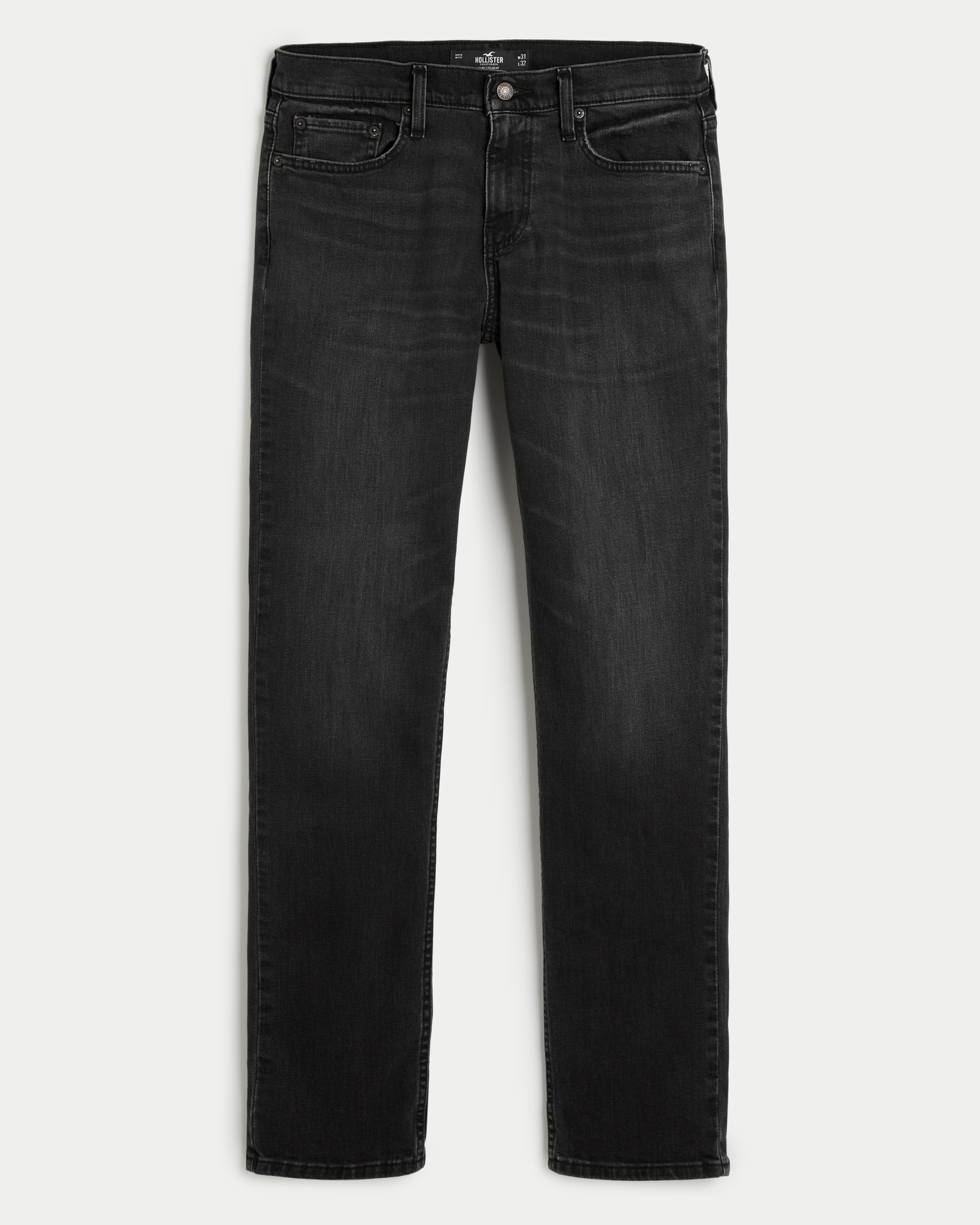 HOLLISTER Tapered Trousers in Grey, Black