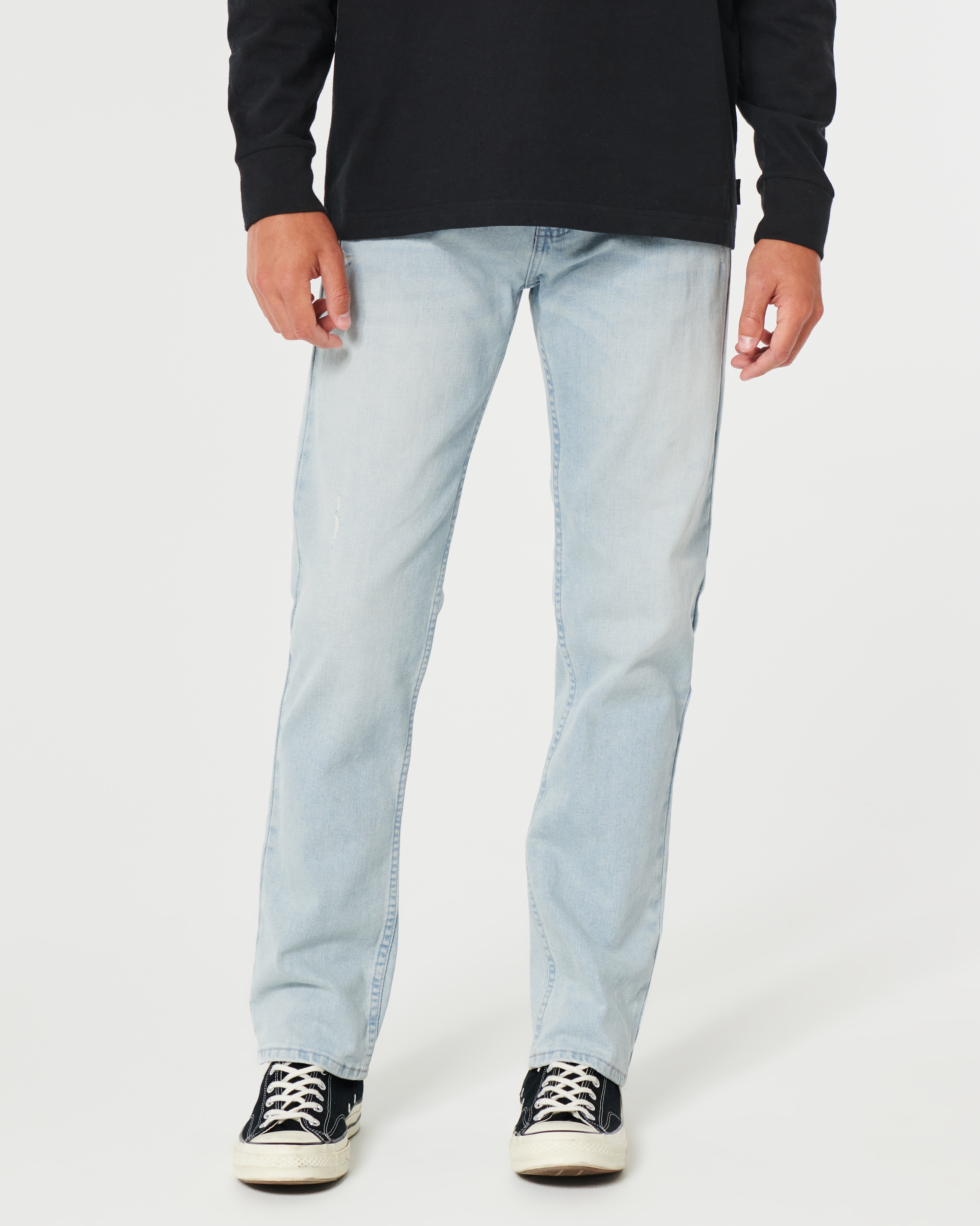 Men's Distressed Light Wash Slim Straight Jeans | Men's 40% Off