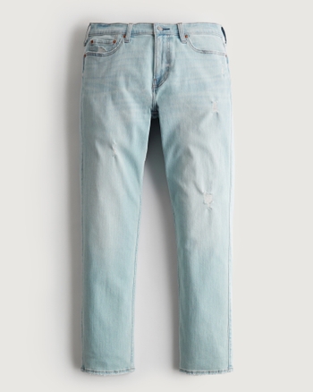 Men s Distressed Light Wash Slim Jeans Men s Sale HollisterCo