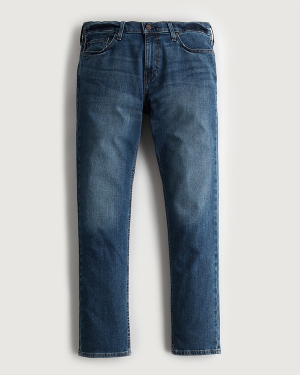 Dark Wash Slim Straight Jeans, Dark view 1