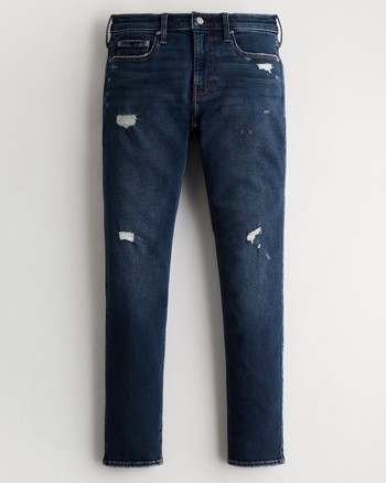 Hollister Co. SKINNY DENIM SHORT WASHED BLACK REPAIR - Denim