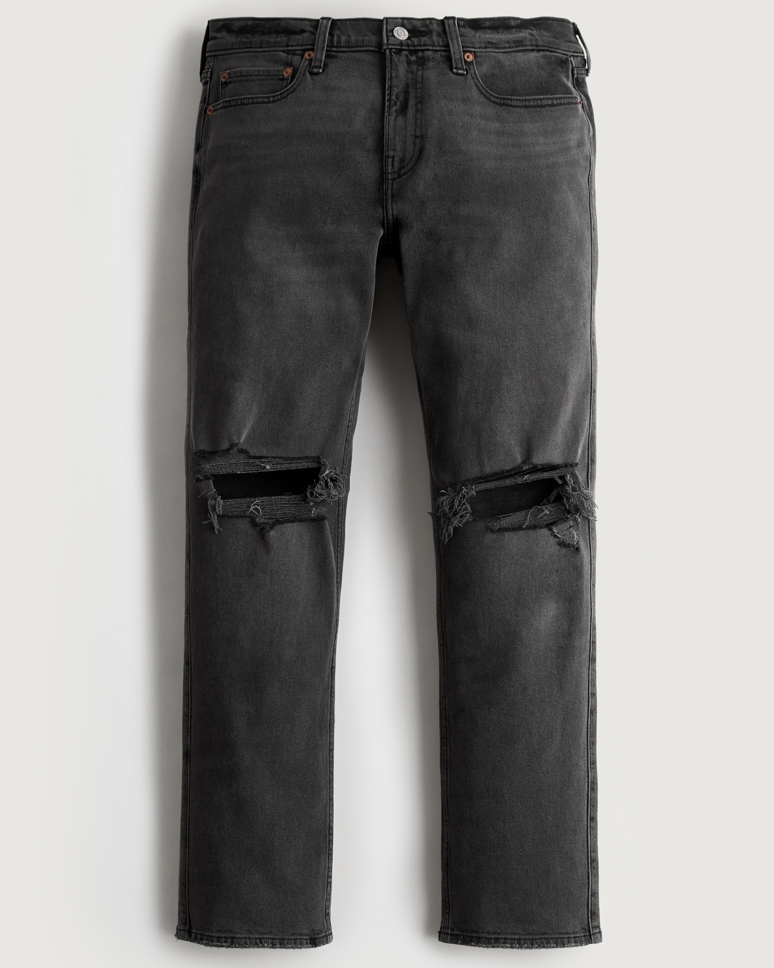 Ripped Black Vintage Straight Jeans