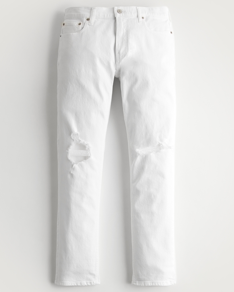 Jeans blancos para hombre rasgados