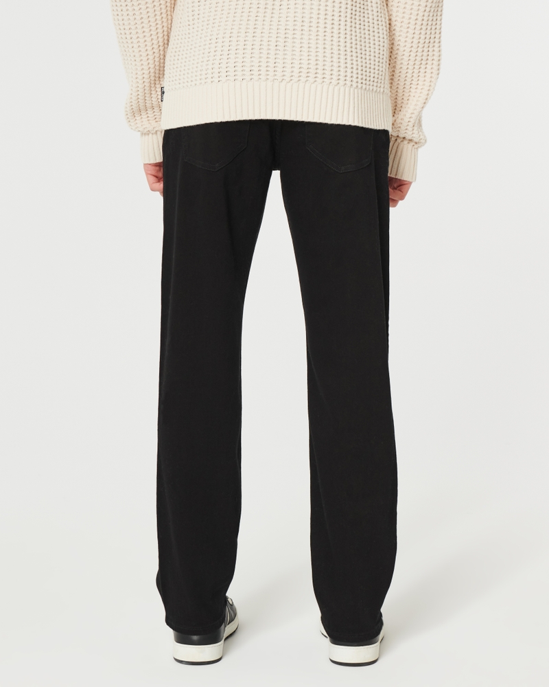 Hombres Jeans rectos negros que no destiñen Hombres Liquidación