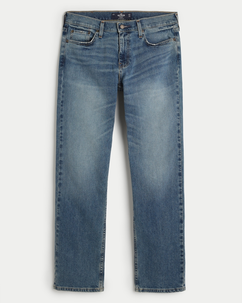 Men's Medium Wash Straight Jeans | Men's Clearance | HollisterCo.com