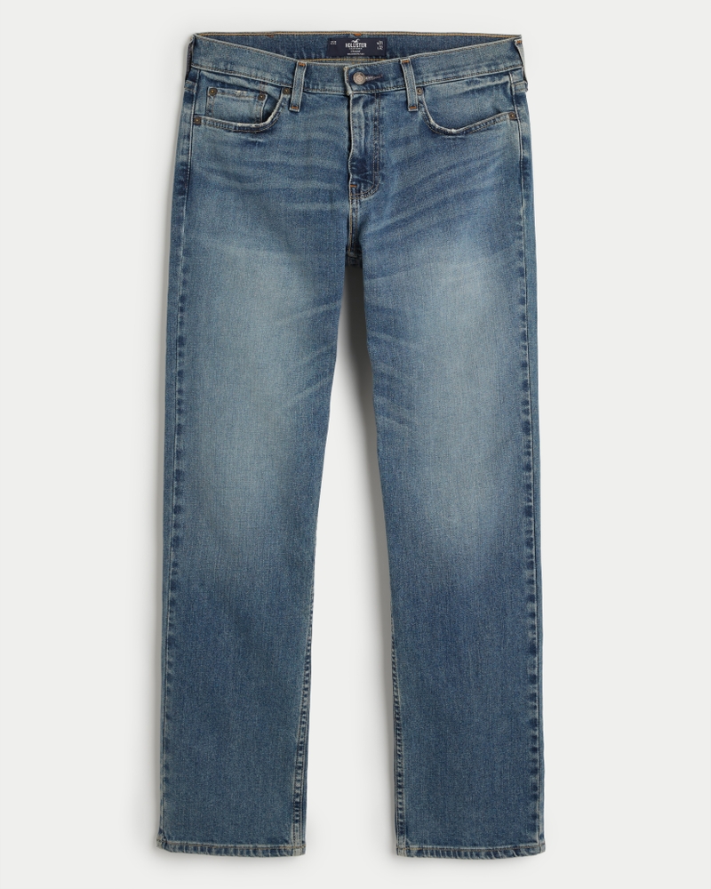 Hollister straight leg jeans in mid wash