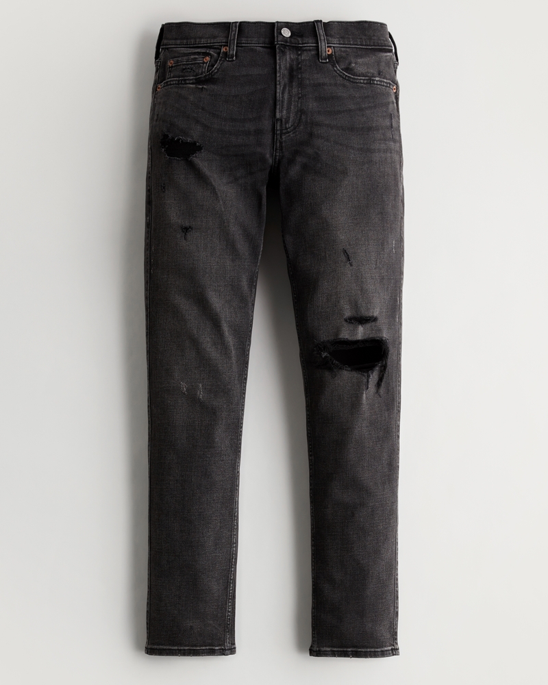 Black ripped deals jeans mens hollister