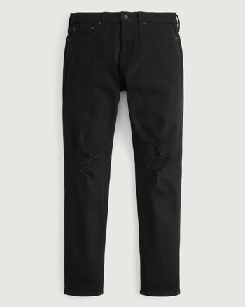 Men s Distressed Black No Fade Athletic Skinny Jeans Men s
