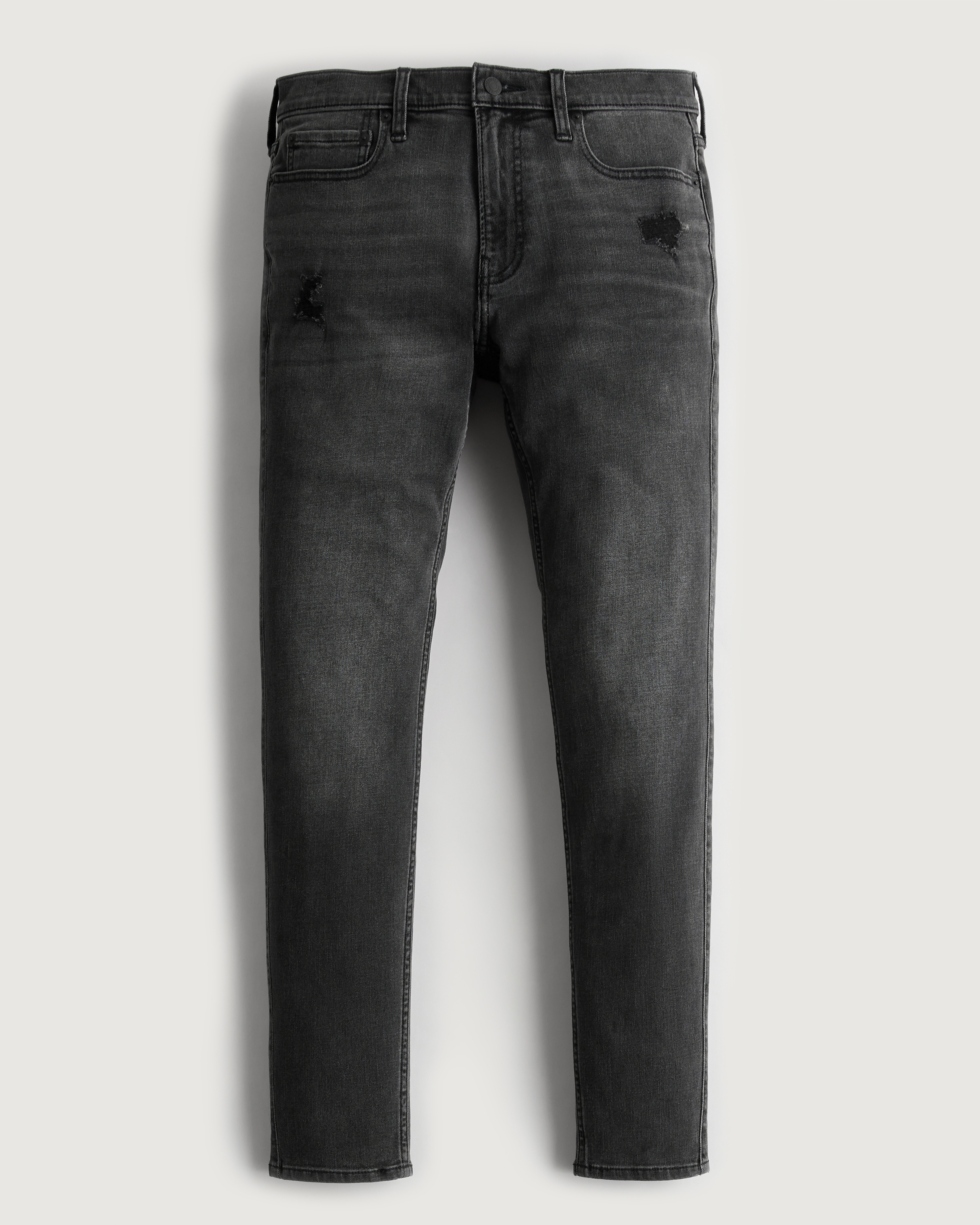 Distressed Washed Black Super Skinny Jeans