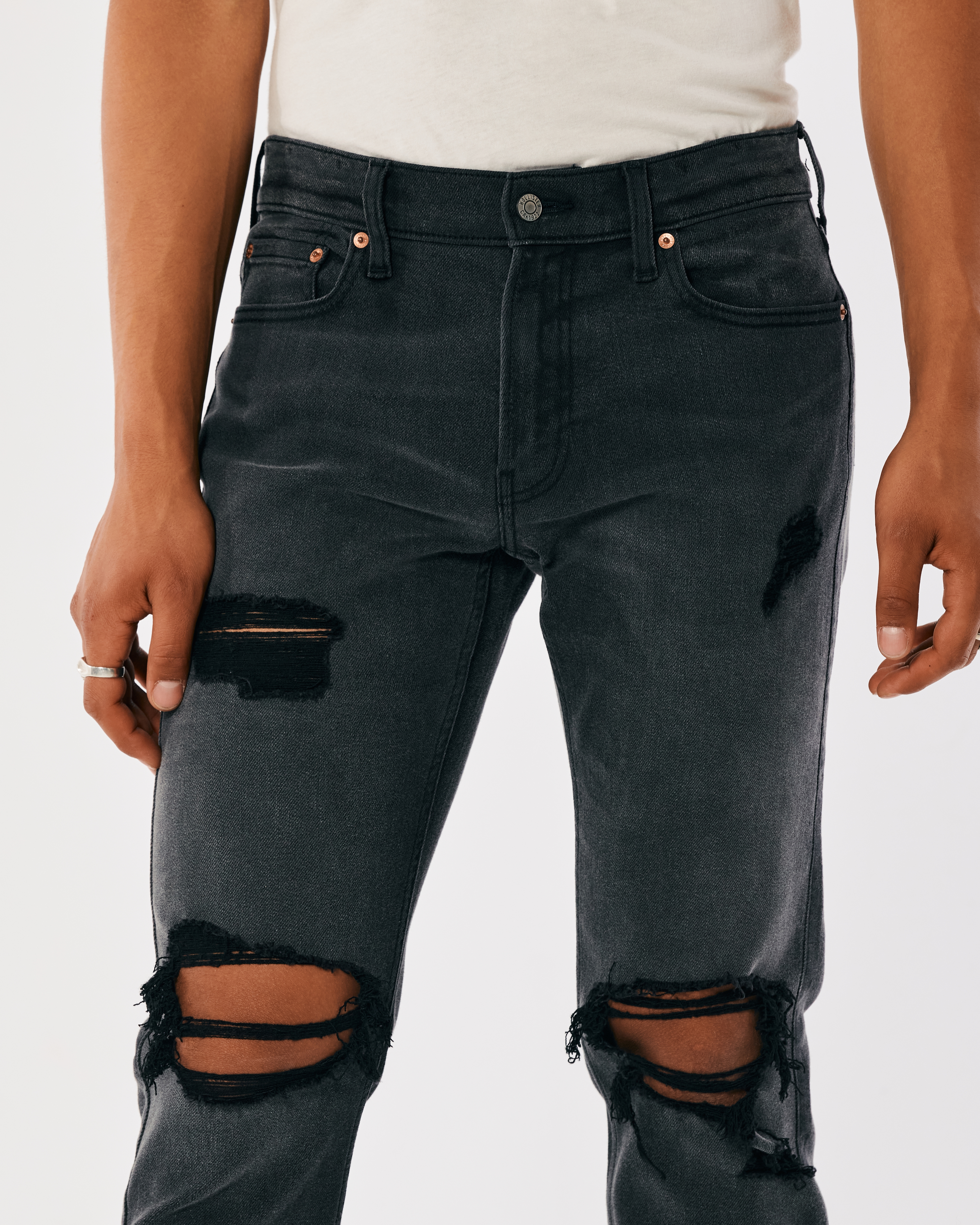 Ripped Black Super Skinny Jeans