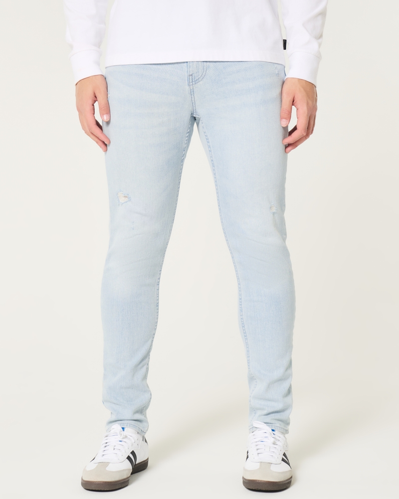 Hollister Epic Flex Ripped White Skinny Jeans stretch size 32x34, 34x34  choose - Helia Beer Co