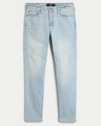 Light wash mens skinny jeans top