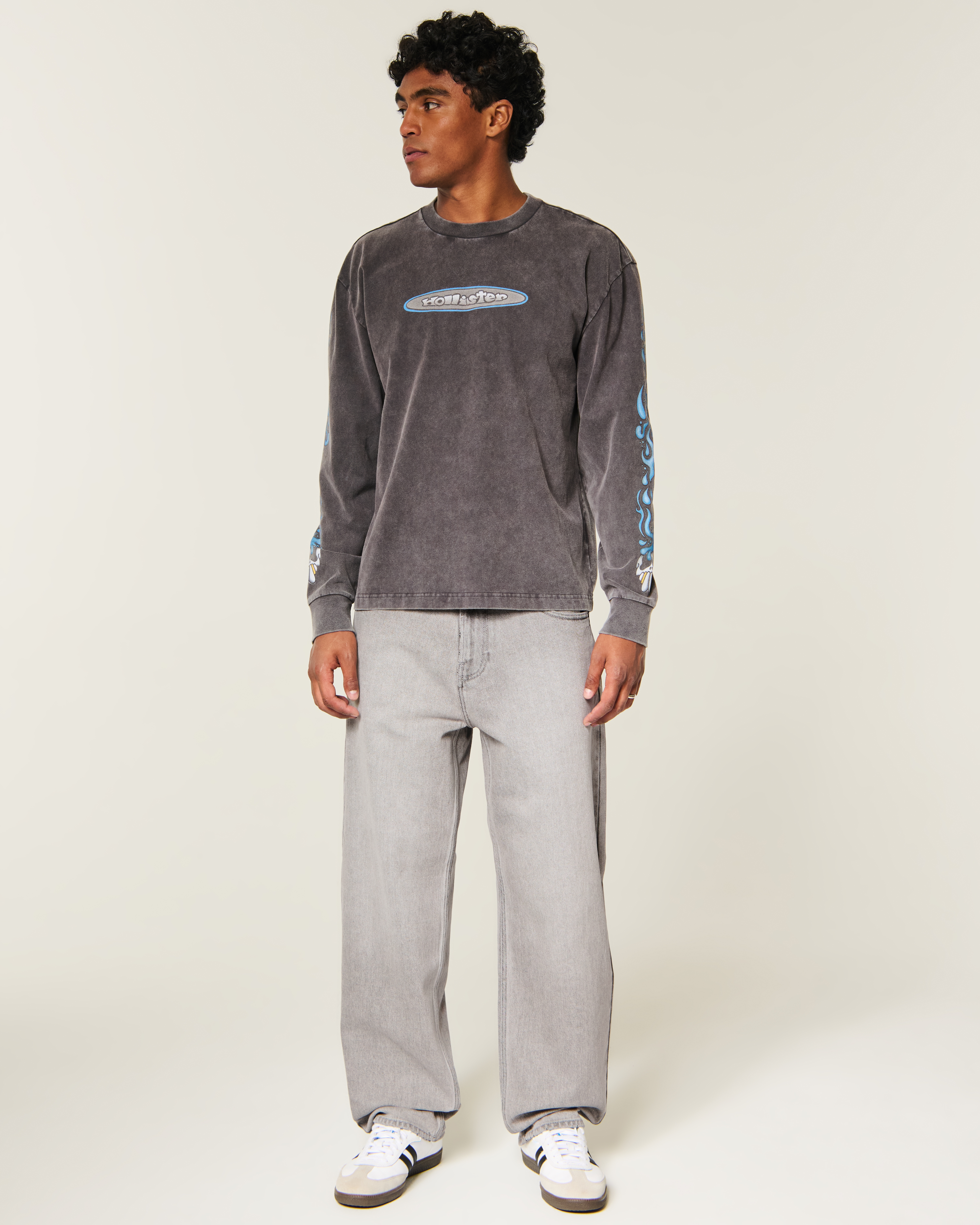 Scorpion Embroidery Skater Baggy Jeans