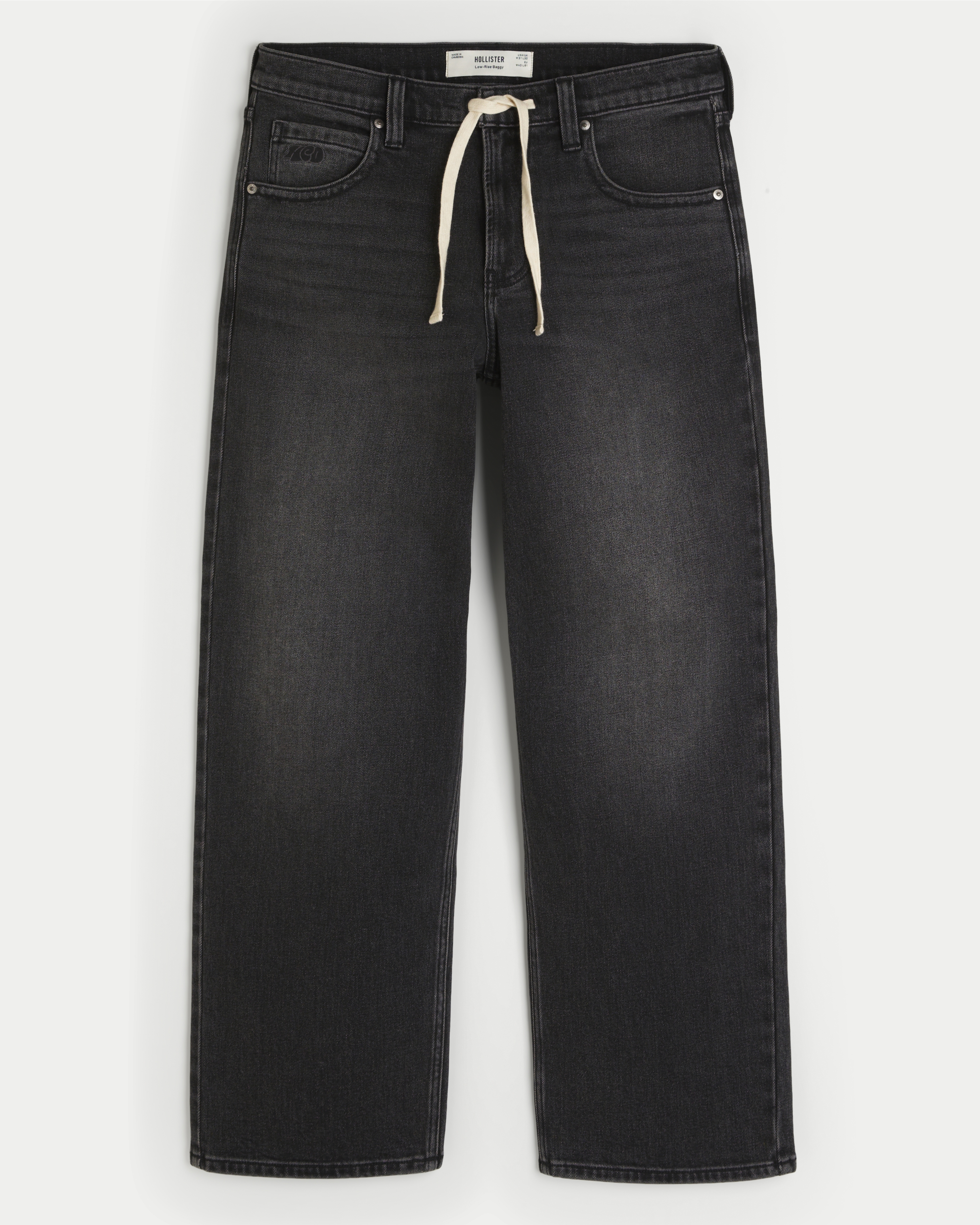 Low-Rise Drawstring Baggy Jeans