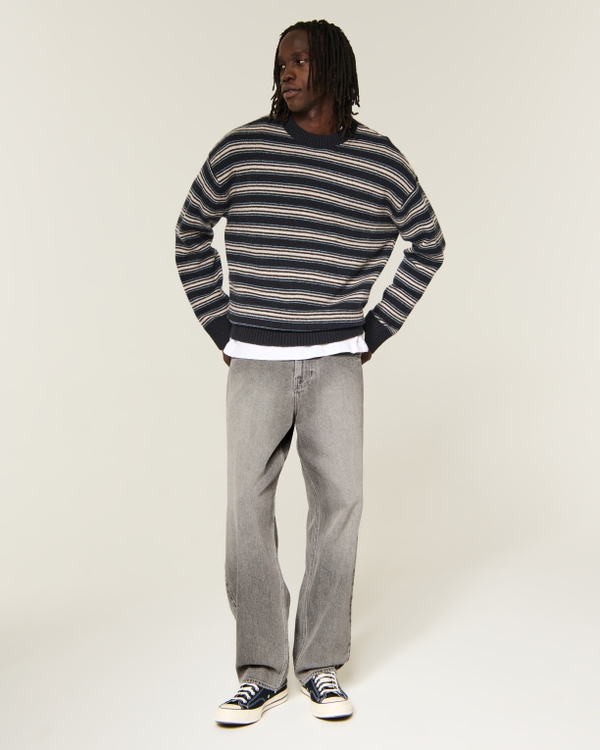 Penguin Embroidery Skater Baggy Jeans