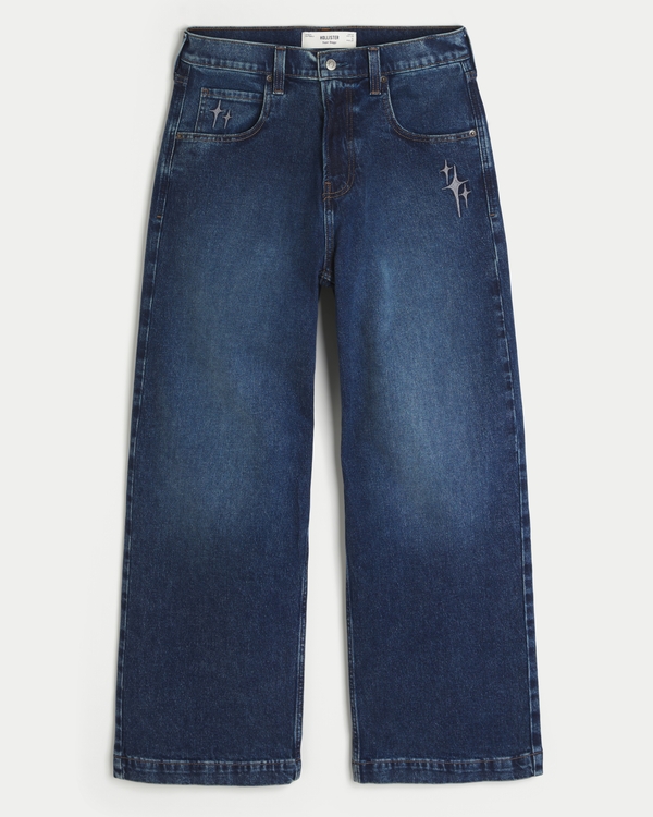 Star Embroidery Super Baggy Jeans