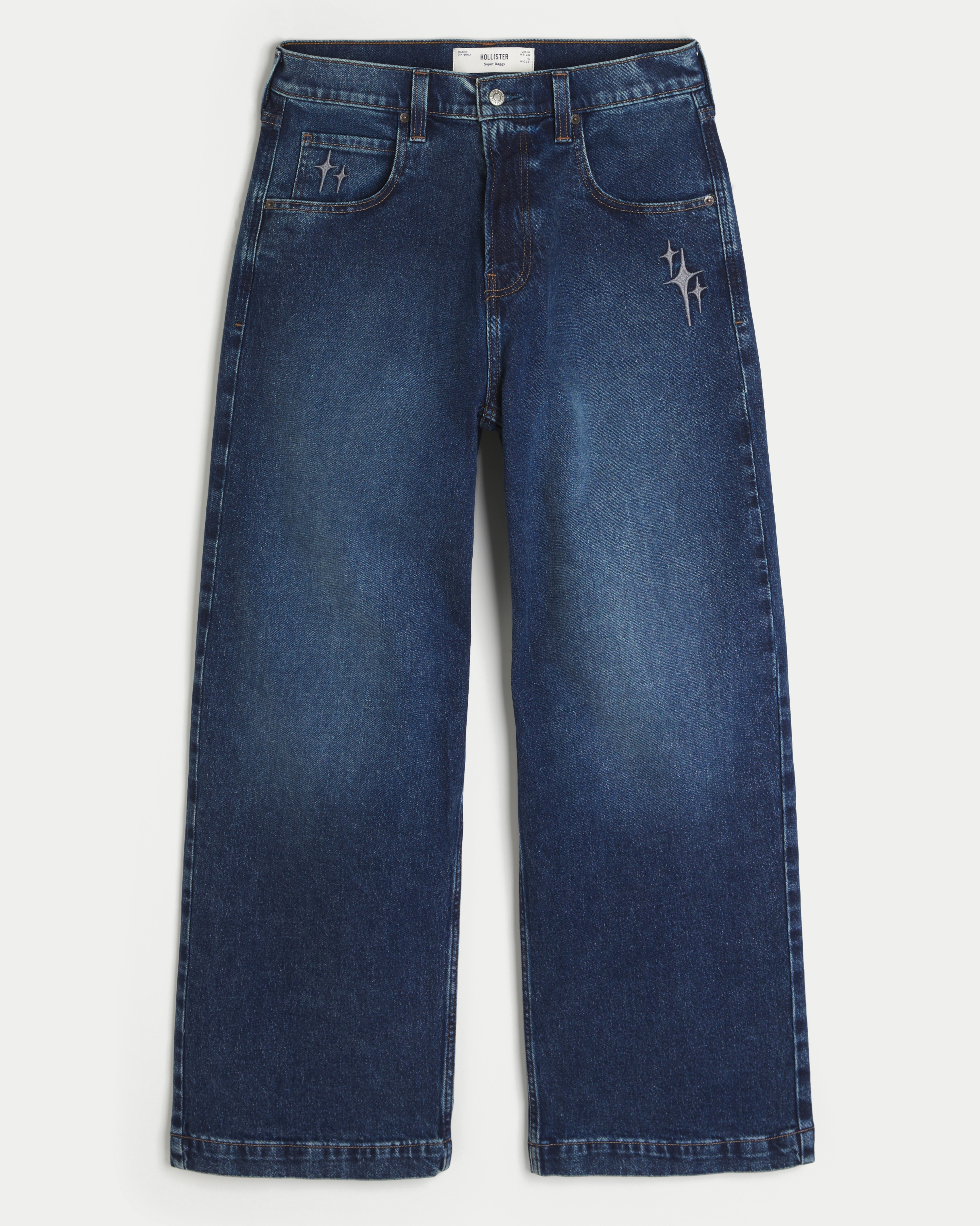 Star Embroidery Super Baggy Jeans