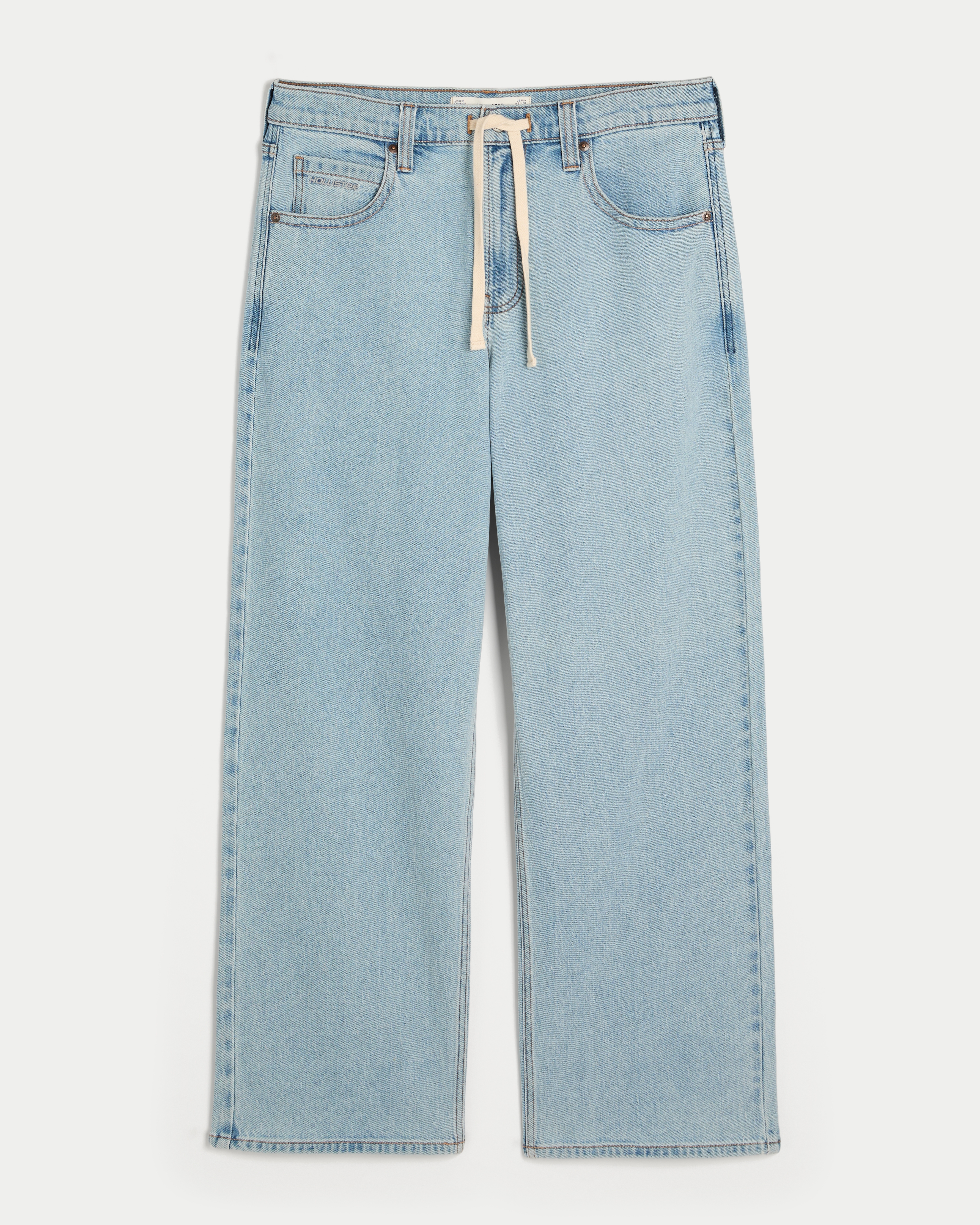 Low-Rise Drawstring Waist Baggy Jeans