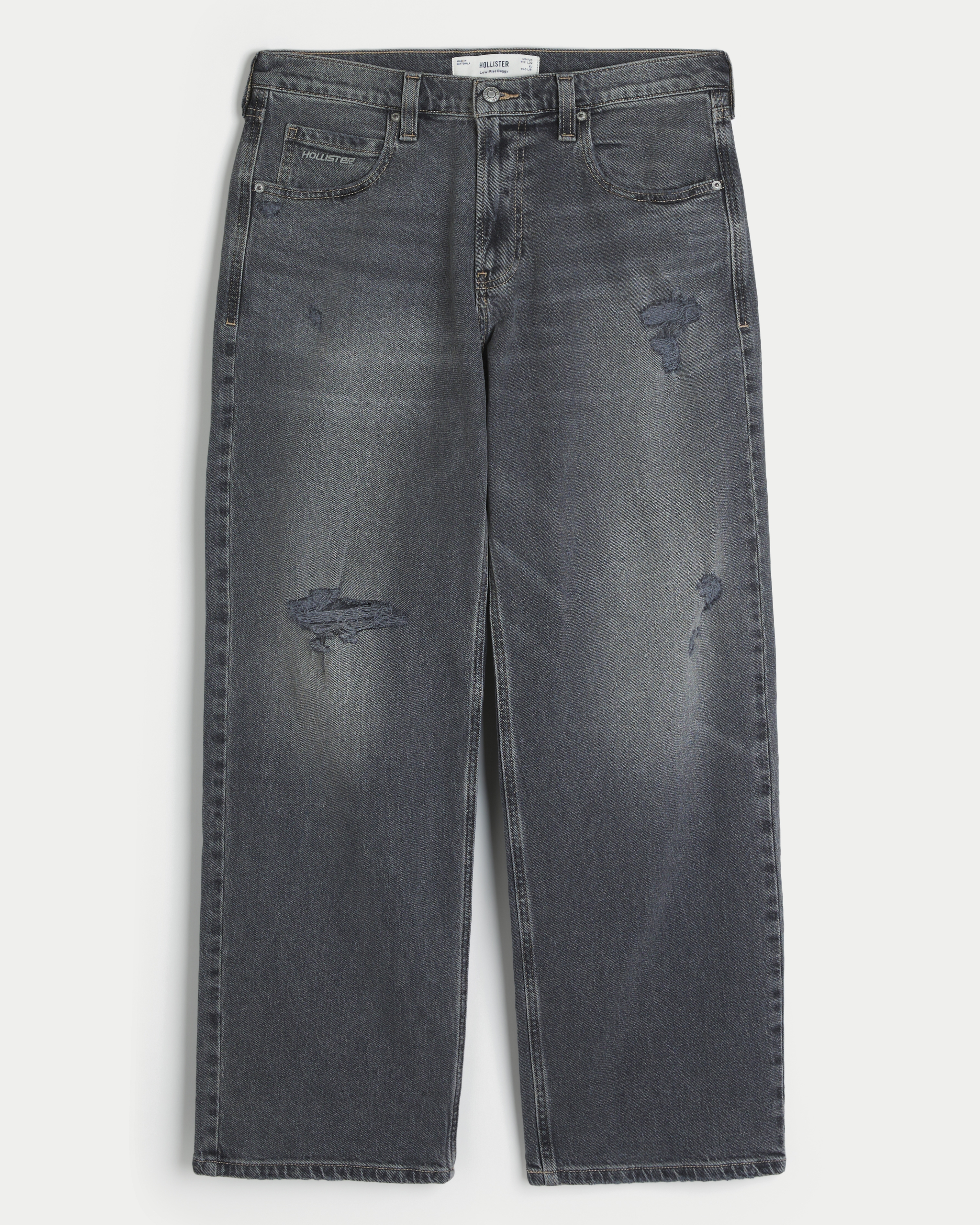 Low-Rise Ripped Baggy Jeans
