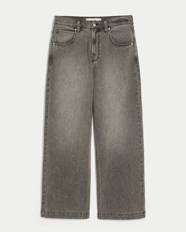 Dragon Embroidery Super Baggy Jeans, Washed Black view 1
