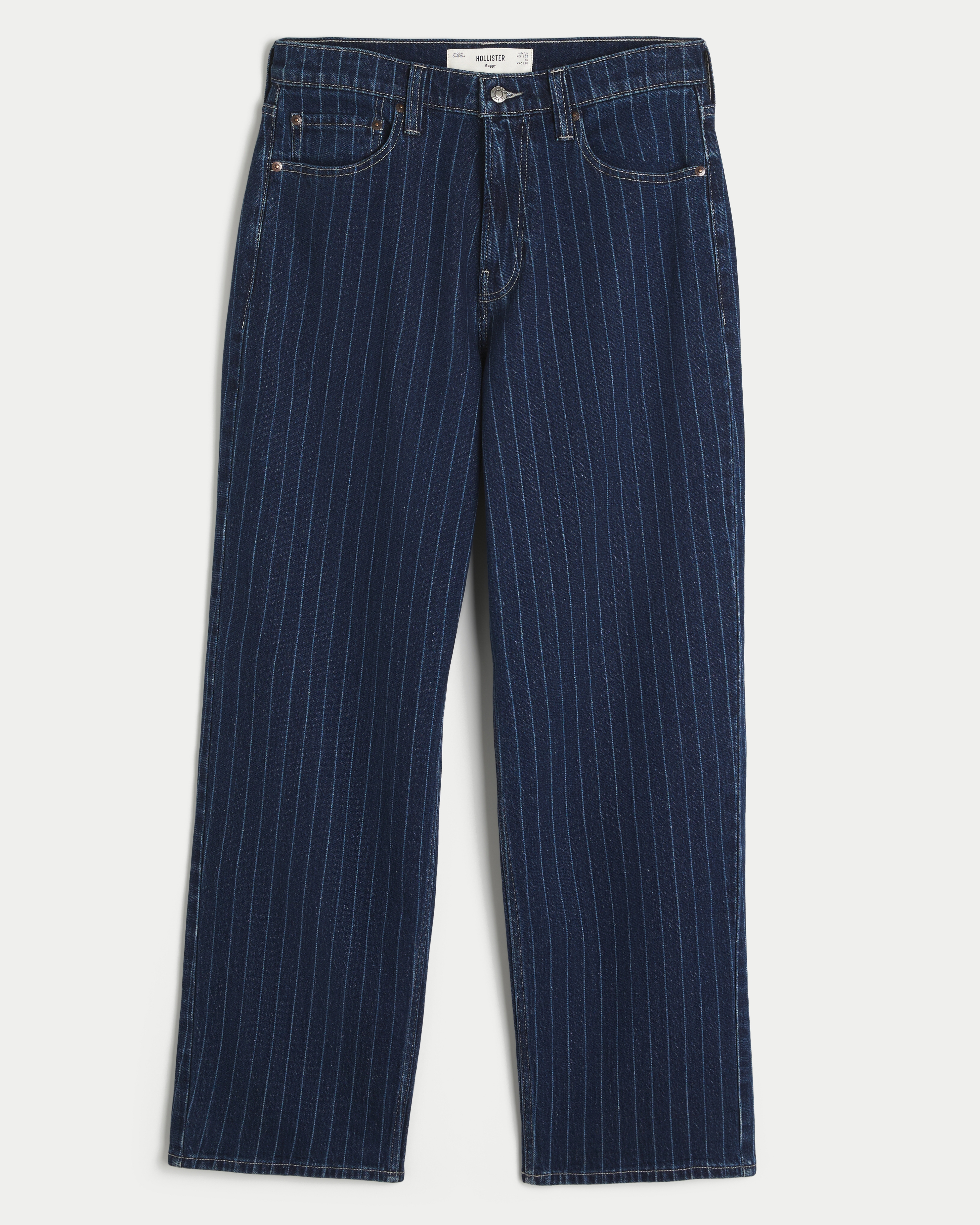 Pinstripe Baggy Jeans