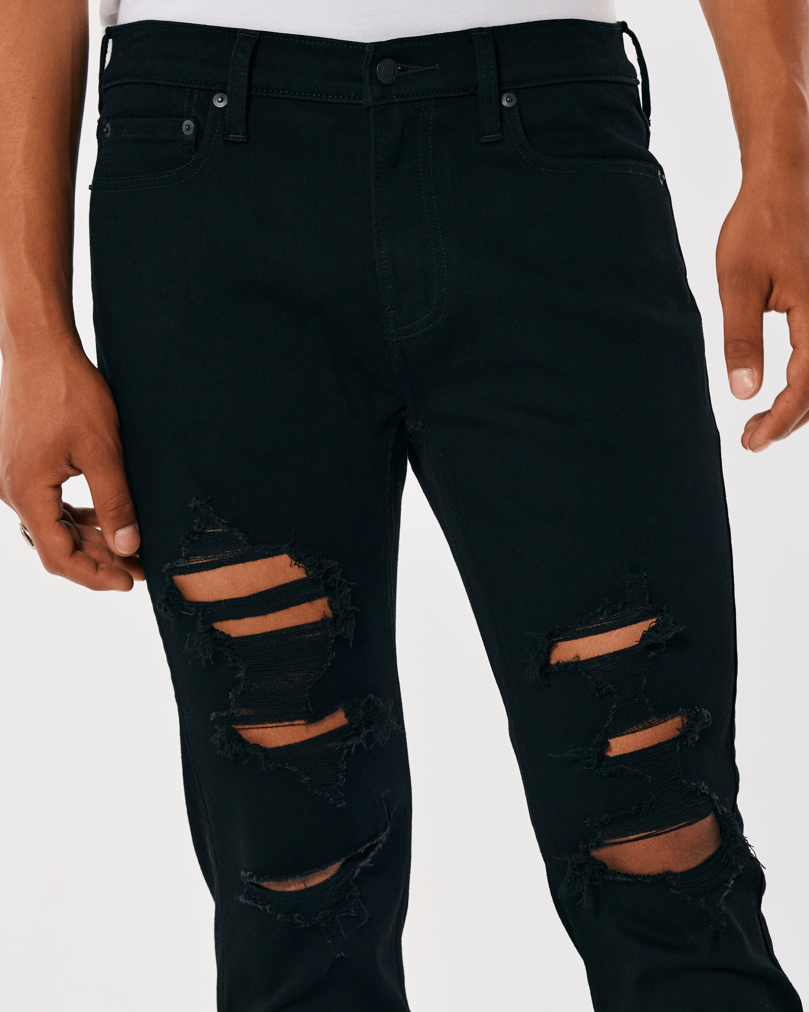 Hollister black 2024 ripped skinny jeans