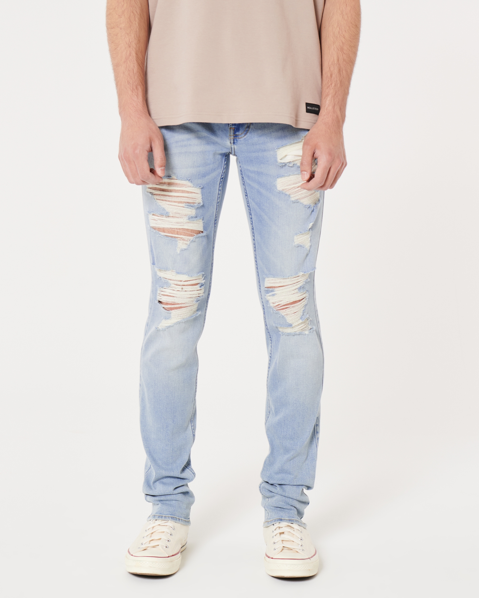 Hollister Men's Slim Straight Advanced Stretch Ripped Jeans. W32