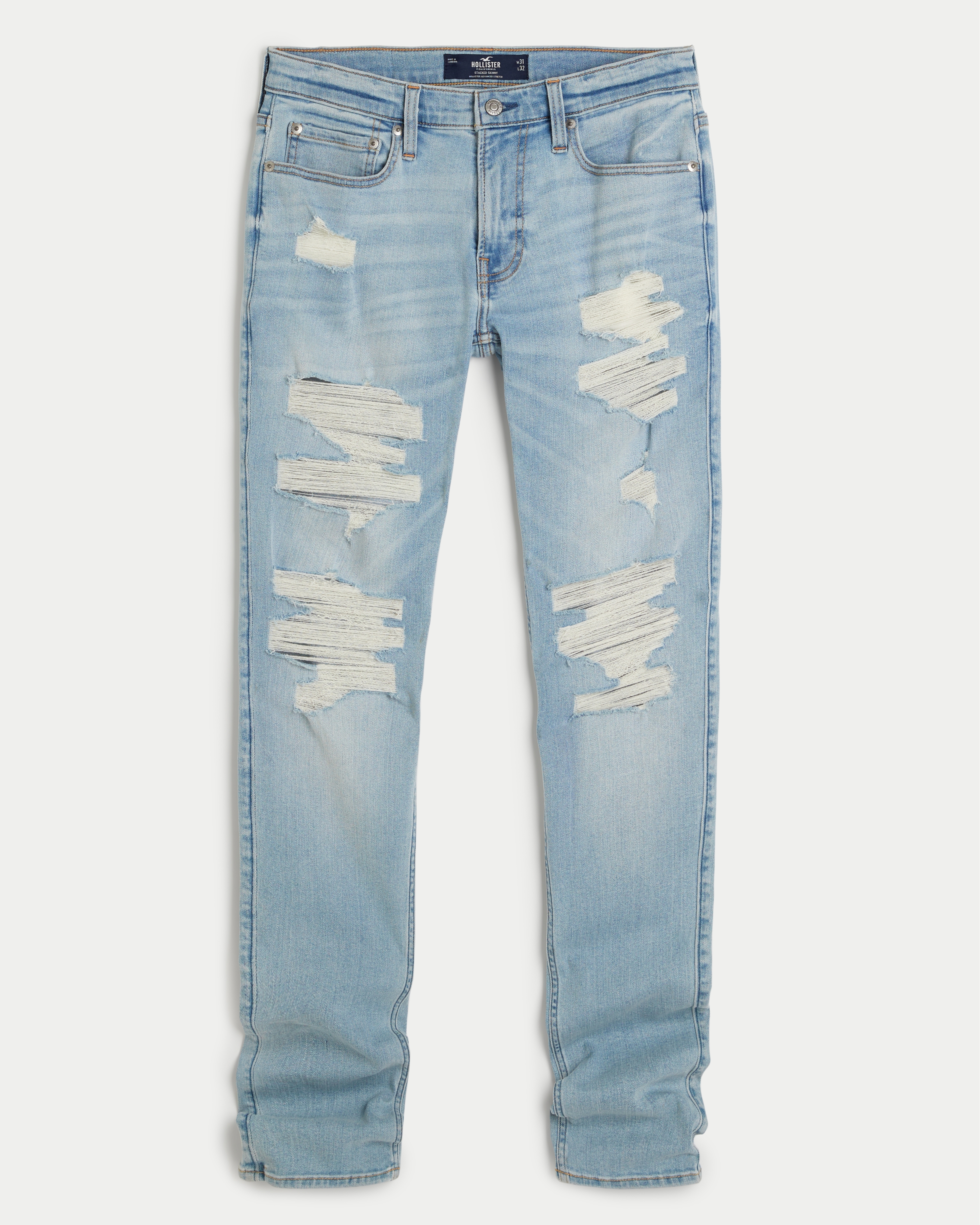 Hollister stacked hot sale skinny jeans