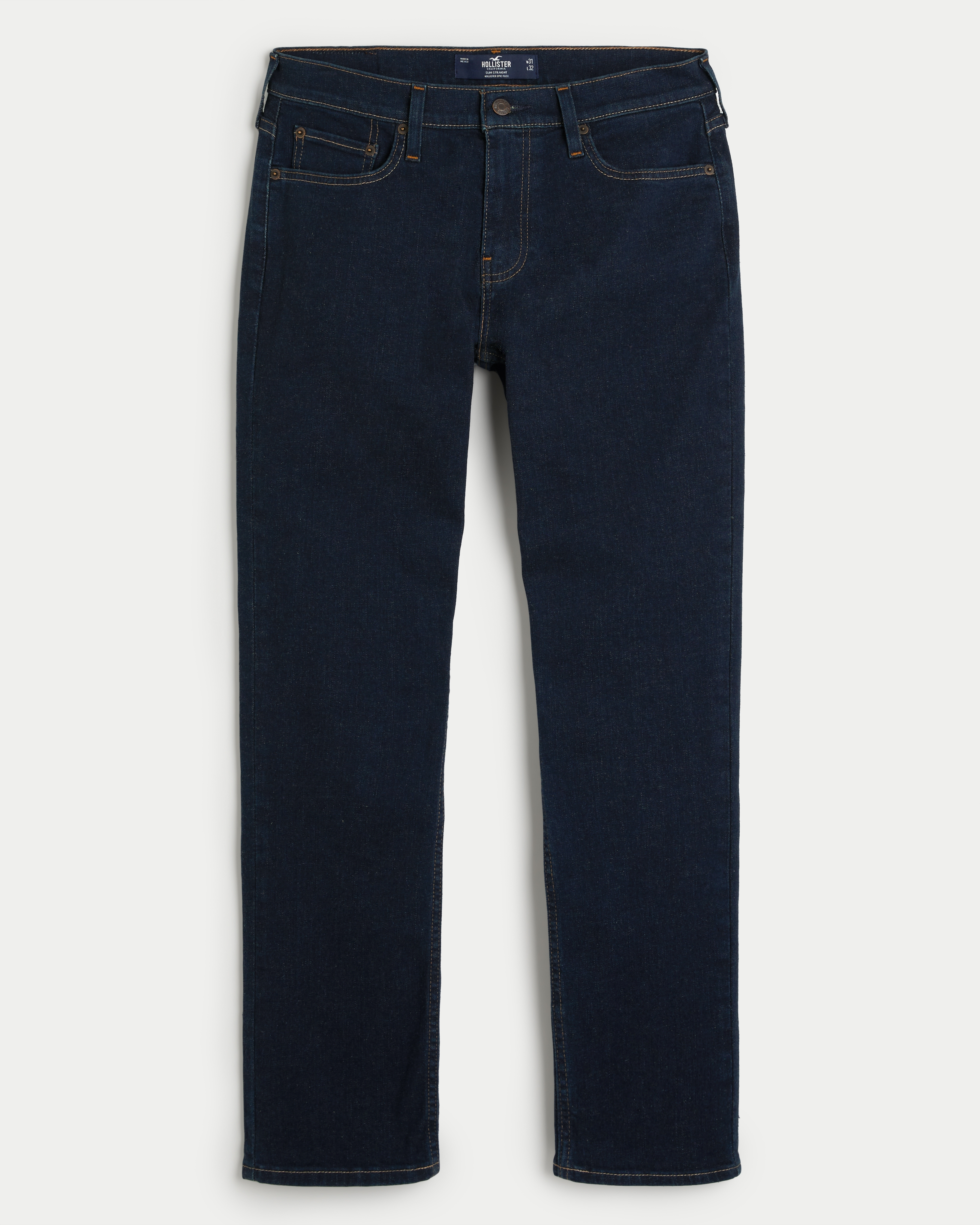 Hollister mens slim straight jeans best sale