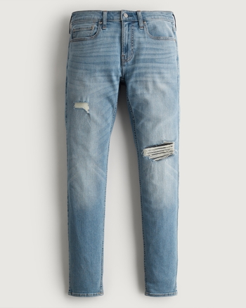 Mens ripped jeans hollister discount