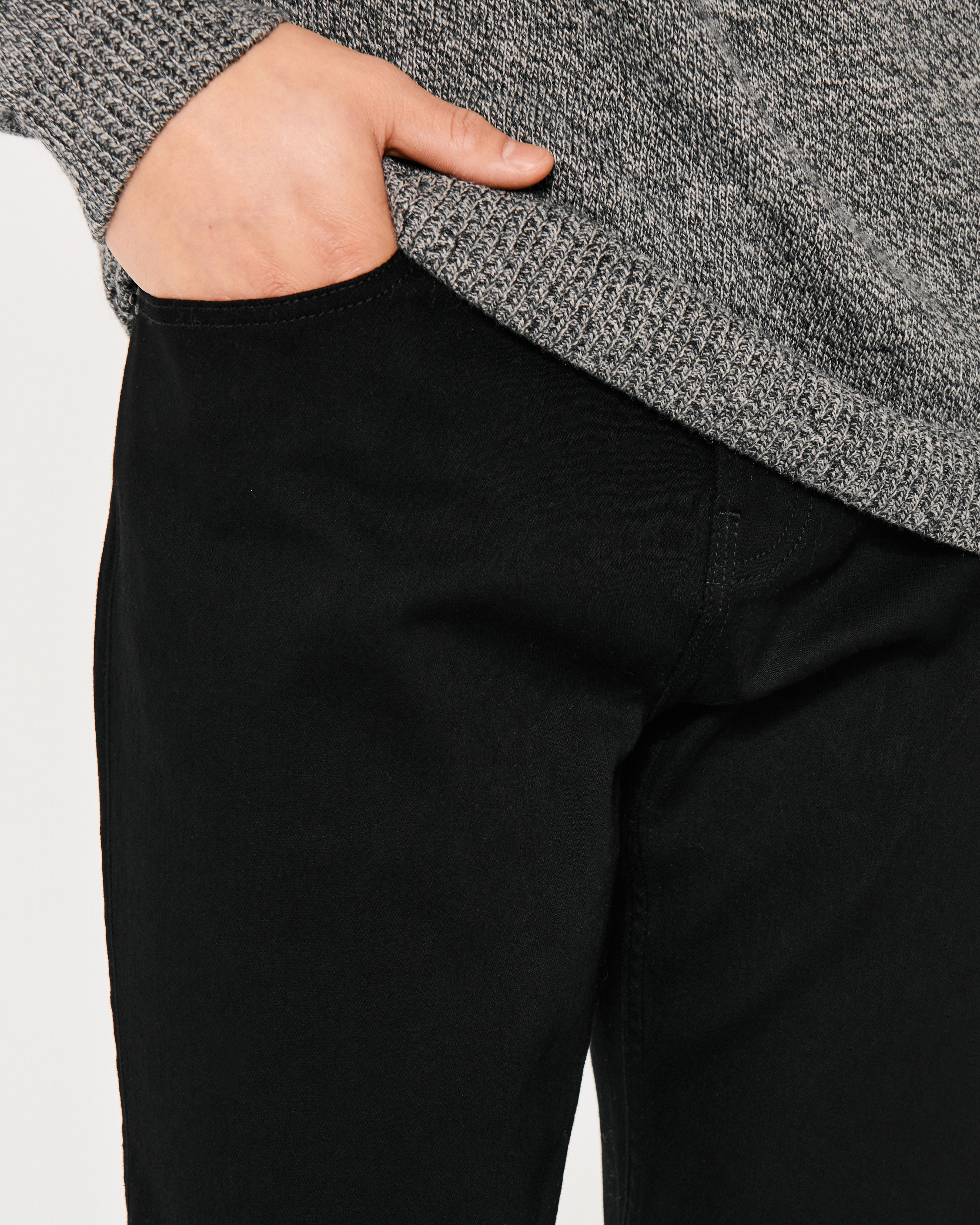 Black No Fade Athletic Slim Straight Jeans