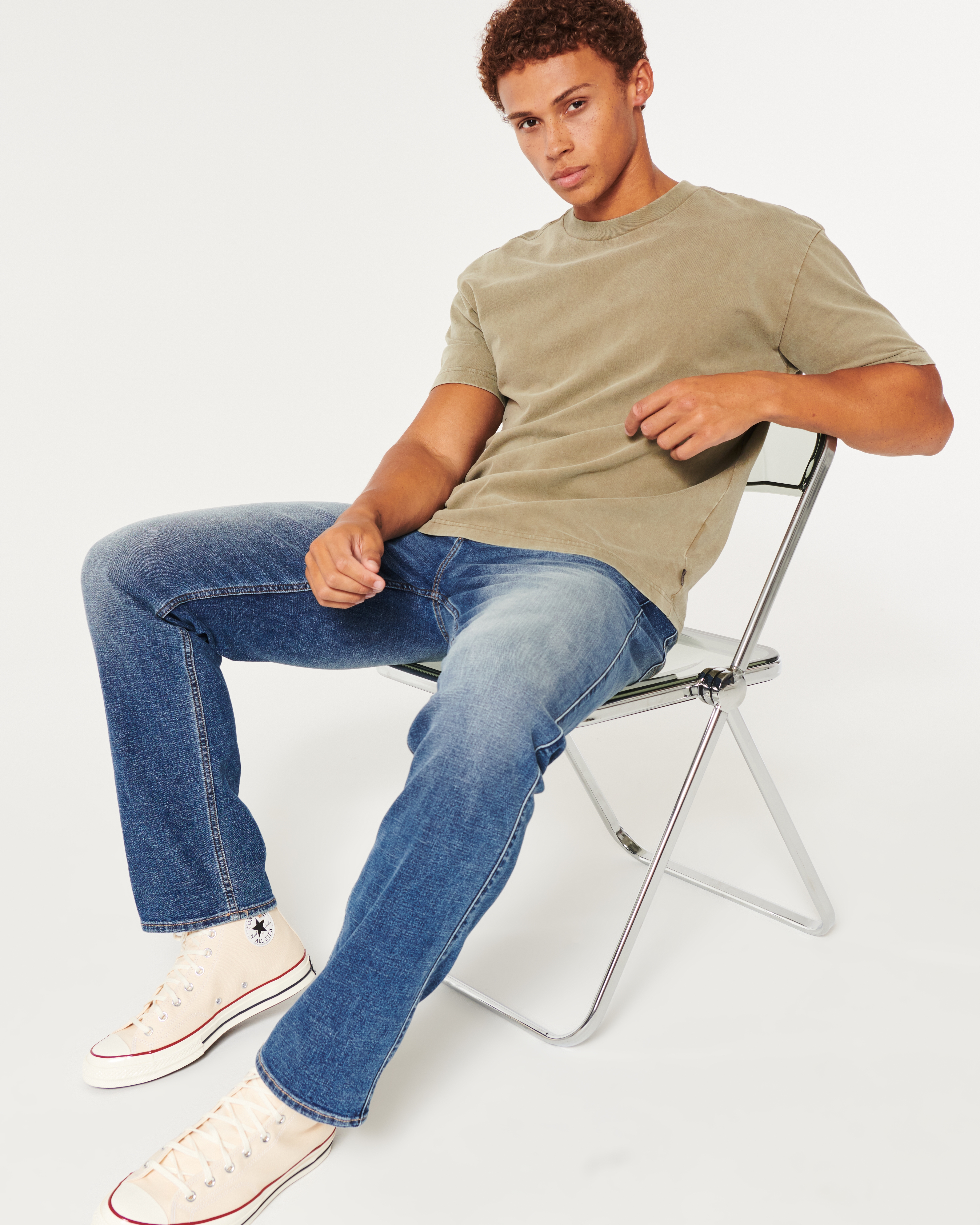 Dark Wash Athletic Straight Jeans